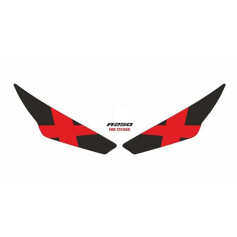 Rks R250 2023 - 2024 Uyumlu Far Sticker X Kırmızı