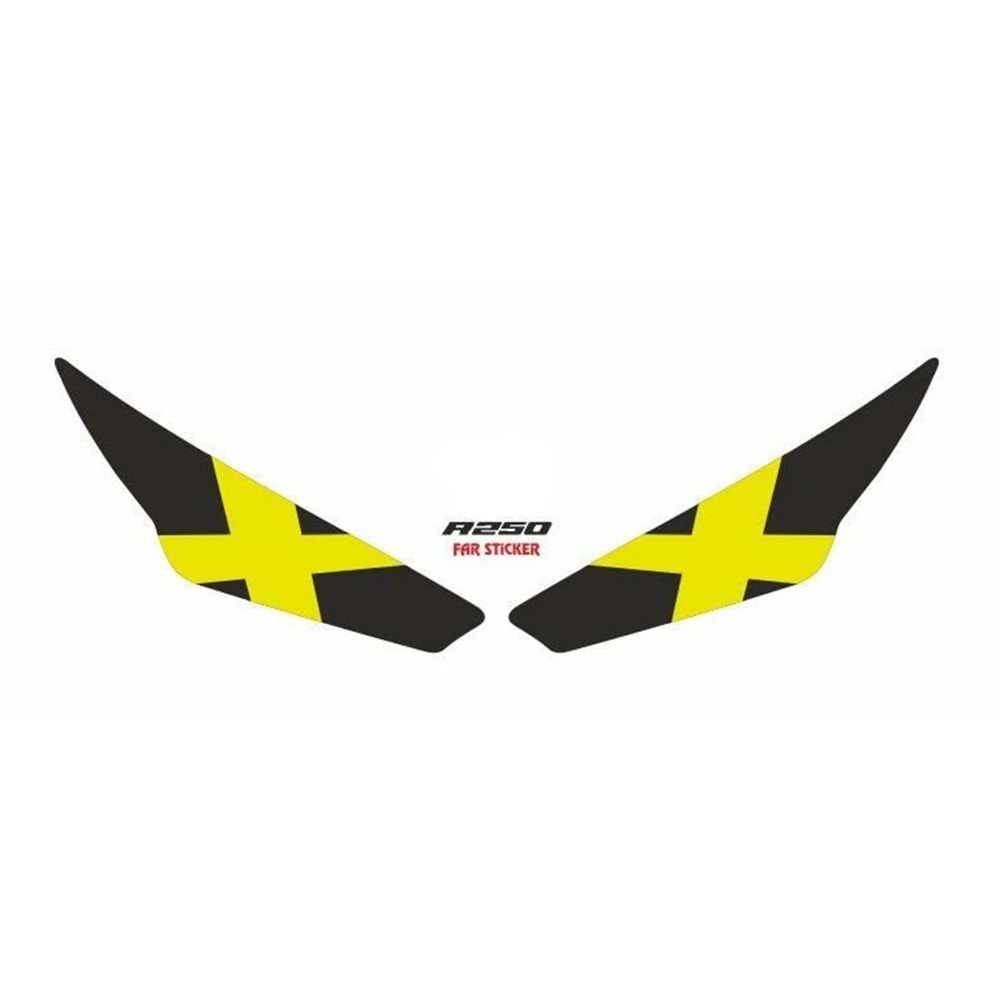 Rks R250 2023 - 2024 Uyumlu Far Sticker X Sarı