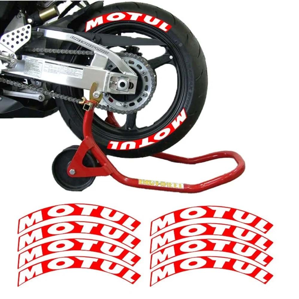 Motul Kırmızı 3D Lastik Yanak Yazısı