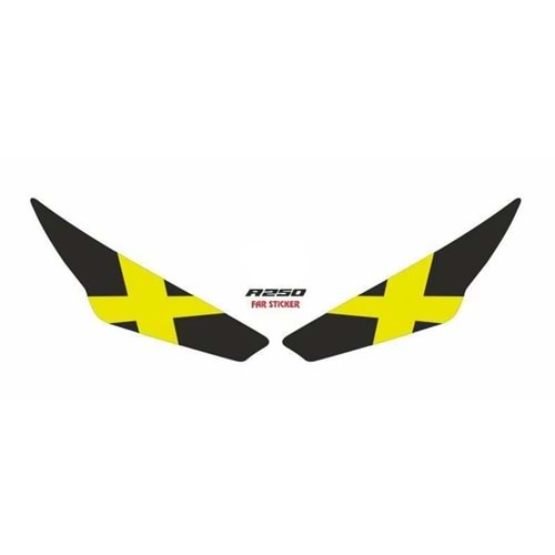 Rks R250 2023 - 2024 Uyumlu Far Sticker X Sarı