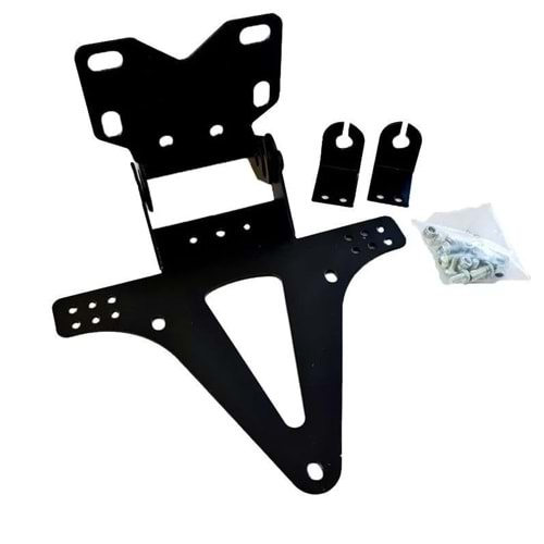 Universal Motorsiklet Sinyal Bağlantılı Katlanır Plakalık Siyah