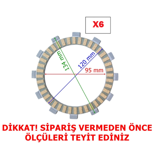 Cf Nk250 Debriyaj Balatası 6 Lı (2022 Öncesi) 12T A Kalite