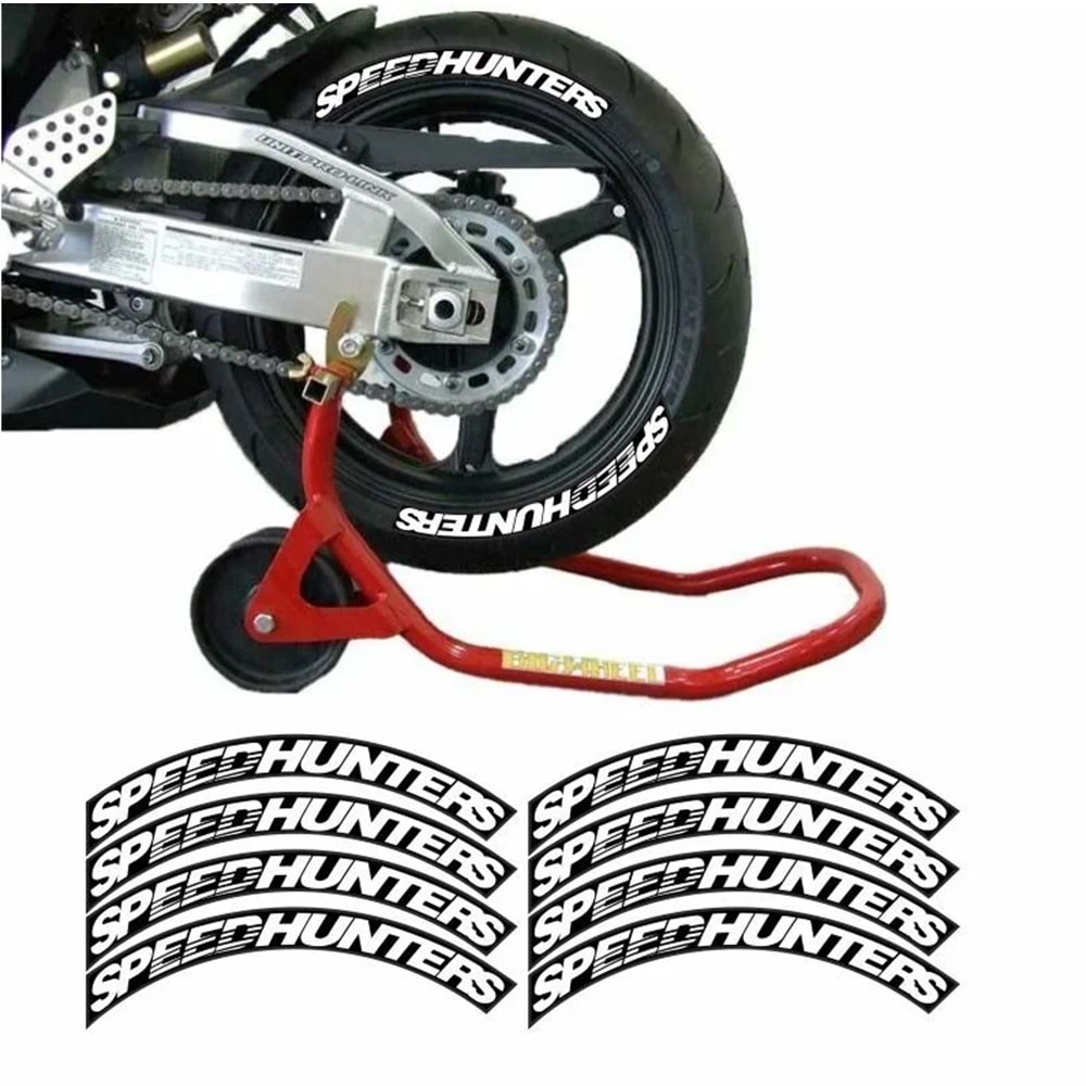 Speedhunters Beyaz 3D Lastik Yanak Yazısı