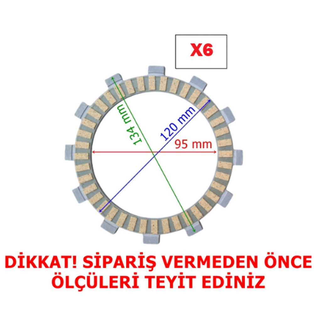 Cf Nk250 Debriyaj Balatası 6 Lı (2022 Öncesi) 12T A Kalite